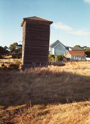 Photographs of the village of Mendocino, California.