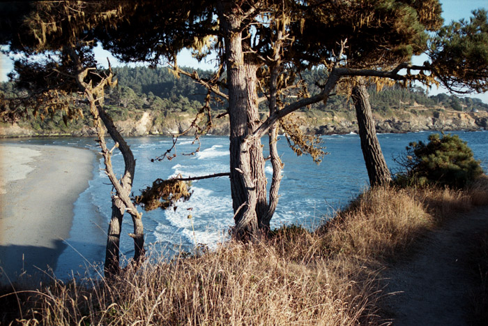 Photographs of the village of Mendocino, California.