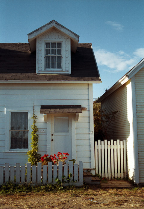 Photographs of the village of Mendocino, California.