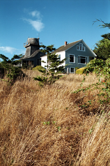 Photographs of the village of Mendocino, California.