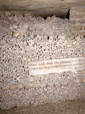 Photographs of the Catacombs, Paris.