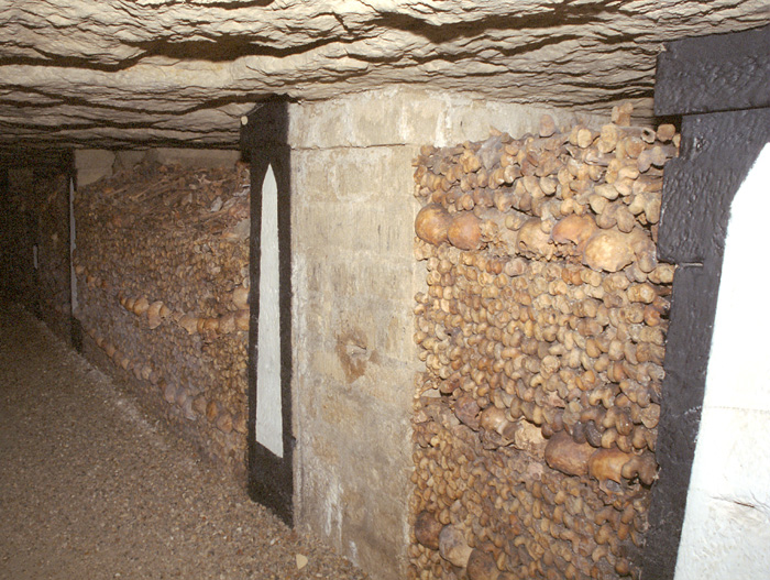 Photographs of the Catacombs, Paris.