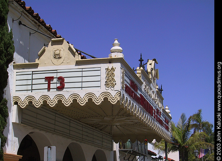 Exterior photographs of the Arlington Theater, Santa Barbara, California