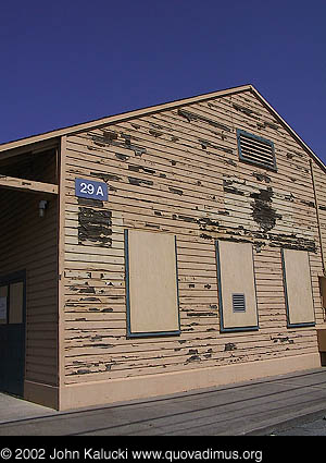 Photographs of some of the military architecture at the Treasure Island Naval Base, San Francisco, California.