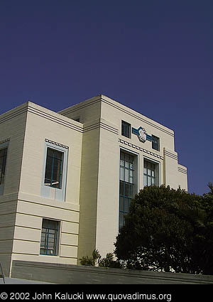 Photographs of some of the military architecture at the Treasure Island Naval Base, San Francisco, California.