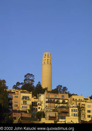 Photographs of Coit Tower, San Francisco.