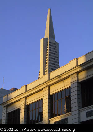 Photographs of San Francisco's Transamerica Building.