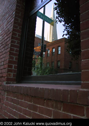 Photographs of San Francisco's Transamerica Building.