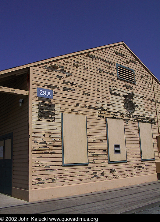 Photographs of some of the military architecture at the Treasure Island Naval Base, San Francisco, California.