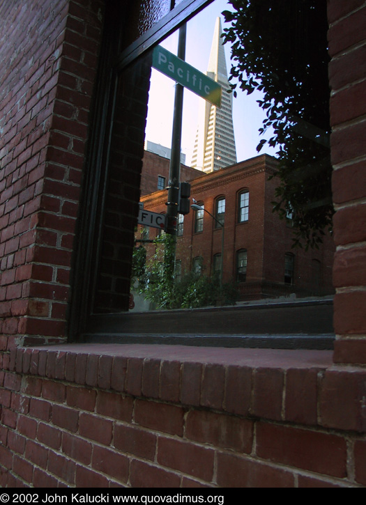 Photographs of San Francisco's Transamerica Building.