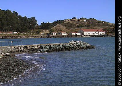 The Horseshoe Cove waterfront at Fort Baker.