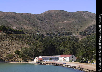 The Horseshoe Cove waterfront at Fort Baker.