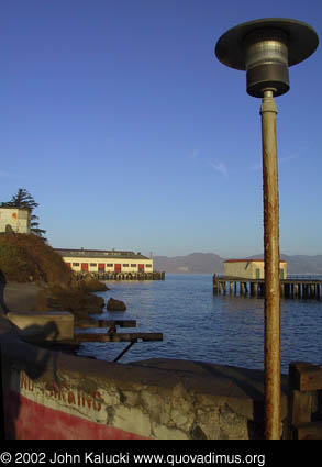 Photographs of the docks and warehouses at Fort Mason, San Francisco.