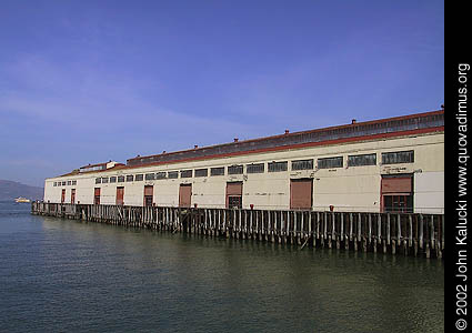 Photographs of the docks and warehouses at Fort Mason, San Francisco.