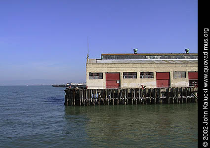 Photographs of the docks and warehouses at Fort Mason, San Francisco.