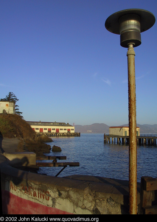Photographs of the docks and warehouses at Fort Mason, San Francisco.
