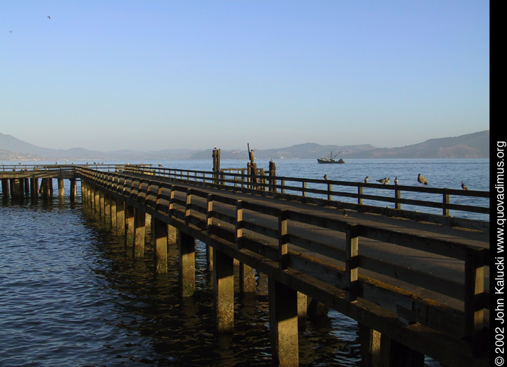 Photographs of the docks and warehouses at Fort Mason, San Francisco.