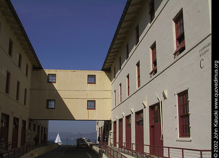 Photographs of the docks and warehouses at Fort Mason, San Francisco.