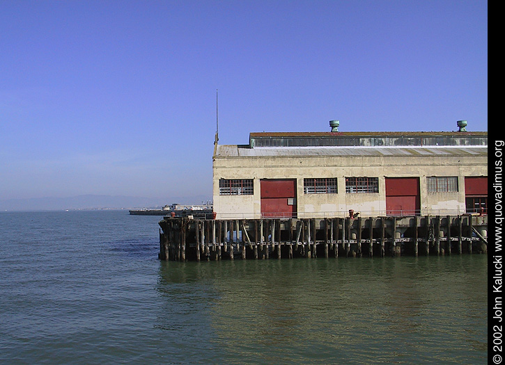 Photographs of the docks and warehouses at Fort Mason, San Francisco.