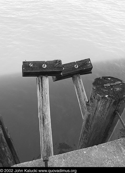 Photographs of the docks and warehouses at Fort Mason, San Francisco.