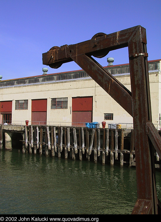 Photographs of the docks and warehouses at Fort Mason, San Francisco.