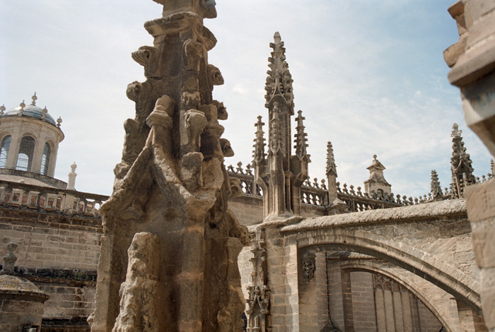 Photos of Sevilla's massive gothic cathedral, and adjoining tower, La Giralda.