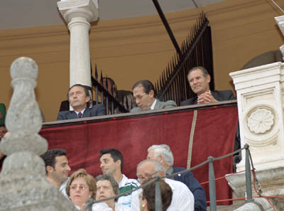 A bullfight in Sevilla, Spain.