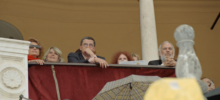 A bullfight in Sevilla, Spain.