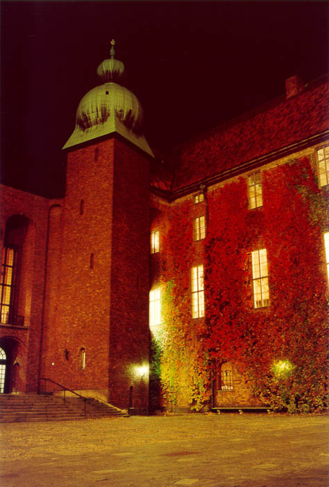 Photographs of Kungsholmen Island, and Stadshuset, Stockholm's city hall.