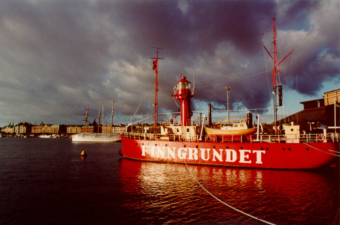 Photographs of Djurgarden Island Stockholm, Sweden. Includes pictures of the Nordic Museum, the light boat Finngrudet, and the Vasa.