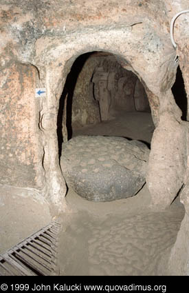 Photographs of Cappadocia, including cave dwellings, cave cities, the village of Cavusin, and the Derrent Valley.