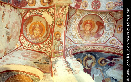 Photographs of the early churches and frescos at the Goreme Open Air Museum, Cappadocia, Turkey.