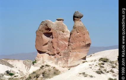 Photographs of Cappadocia, including cave dwellings, cave cities, the village of Cavusin, and the Derrent Valley.