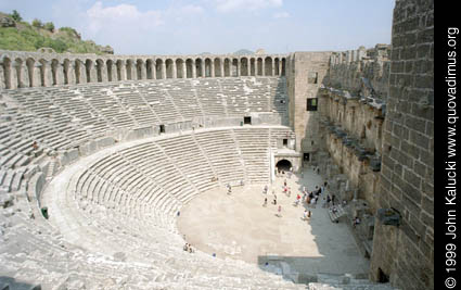 Photographs of the Roman amphitheater at Aspendos, Turkey.