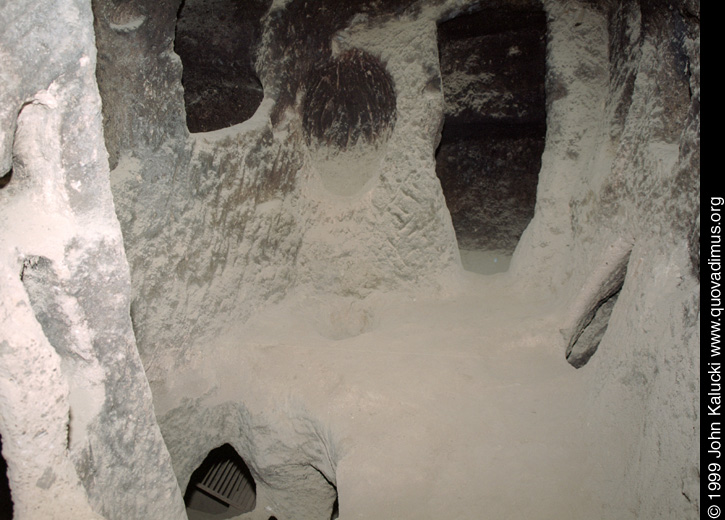 Photographs of Cappadocia, including cave dwellings, cave cities, the village of Cavusin, and the Derrent Valley.