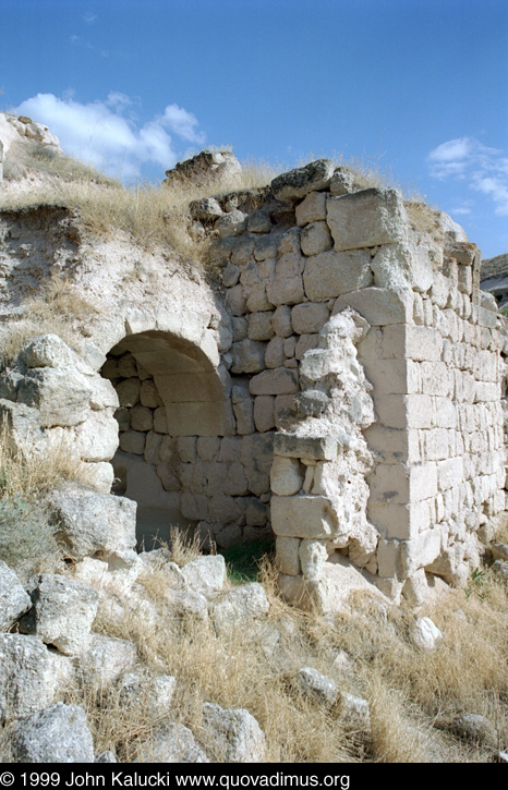 Photographs of Cappadocia, including cave dwellings, cave cities, the village of Cavusin, and the Derrent Valley.