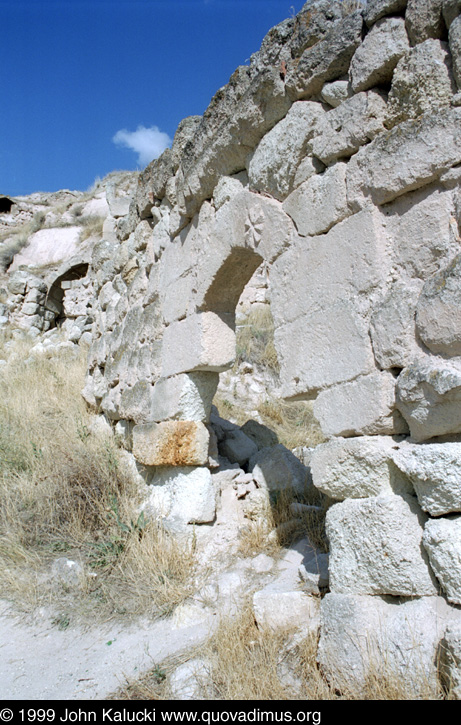 Photographs of Cappadocia, including cave dwellings, cave cities, the village of Cavusin, and the Derrent Valley.