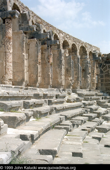 Photographs of the Roman amphitheater at Aspendos, Turkey.