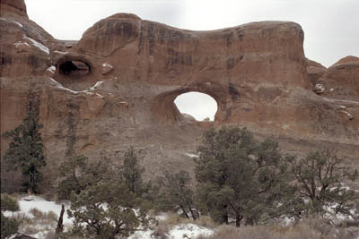 Winter photographs of Devil's Garden, Arches National Park, Utah.