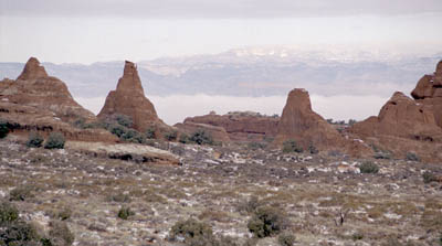 Winter photographs of Devil's Garden, Arches National Park, Utah.