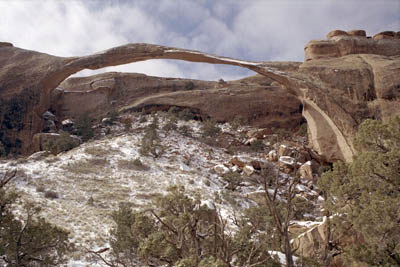 Winter photographs of Devil's Garden, Arches National Park, Utah.