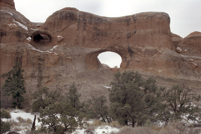 Winter photographs of Devil's Garden, Arches National Park, Utah.