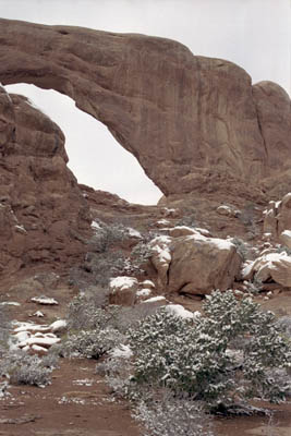 Winter photographs of the Windows area, Arches National Park, Utah.