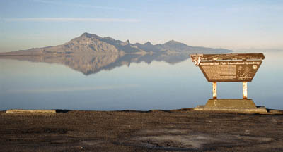 Photographs of Utah's Bonneville Salt Flats under the winter deluge.