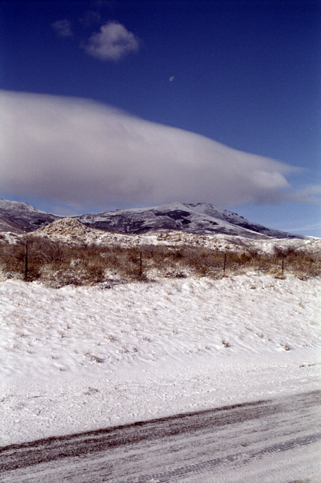 Photographs from a snowy drive between Elko and Ely over 'Secret Pass'.