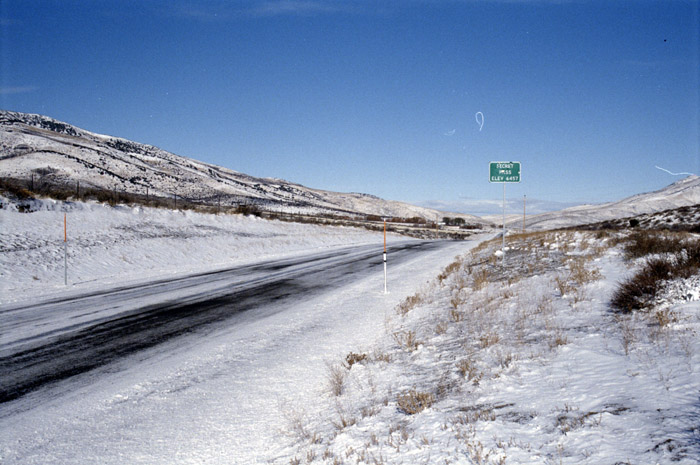 Photographs from a snowy drive between Elko and Ely over 'Secret Pass'.