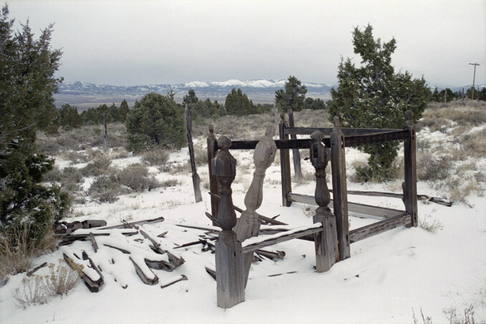 Photographs of the charcoal ovens and cemetery of the Ward Mining District, Nevada