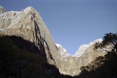 Early winter morning photographs of Zion Canyon, Zion National Park, Utah