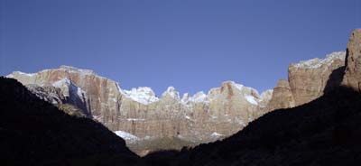 Early winter morning photographs of Zion Canyon, Zion National Park, Utah